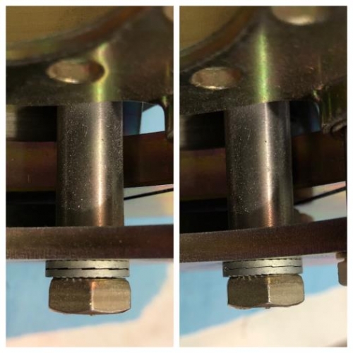 Before and after torqueing