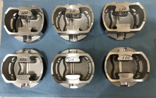 6 paired pistons ready for install