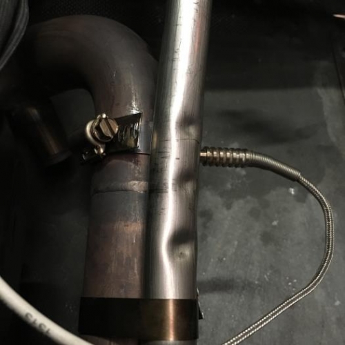 bent exhaust tube to clear EGT clamp