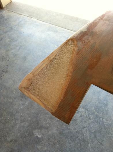 upper and lower surface sanded