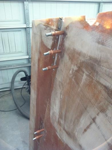 holes drilled for new hinges