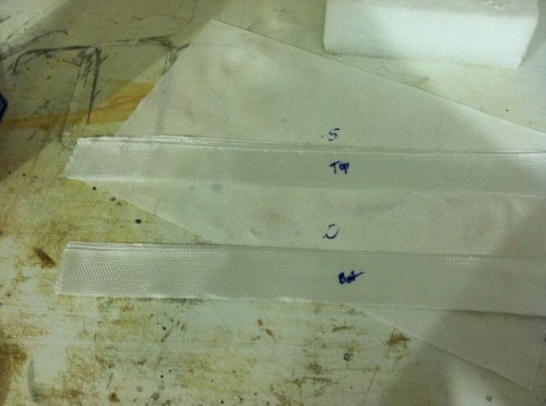 5 plies of BID tape ready for pre-preg