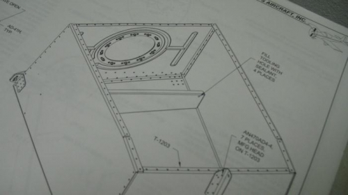 Inside drawing of flange in position