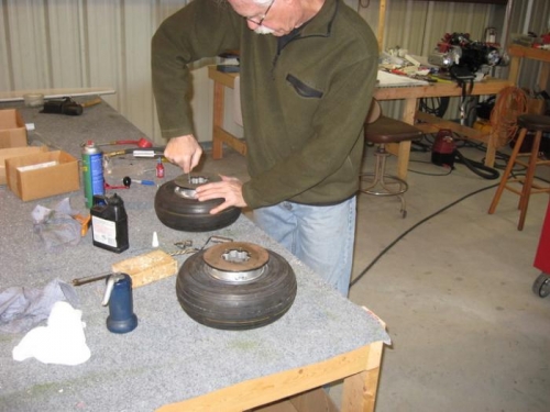 Putting wheels together and mounting tires