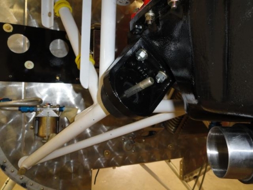 Lower mount bolt in place