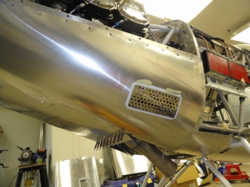 Grill vent taped in place