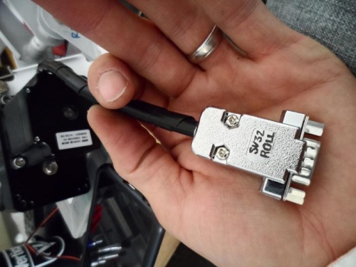 Closed and labeled D9 D-Sub connector