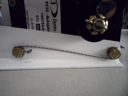 Safety wire in place around support bracket bolts (notice tightening pattern)