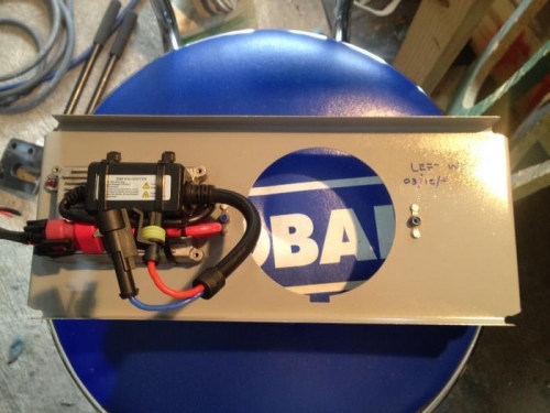 Reflector base, ballast, and cables mounted