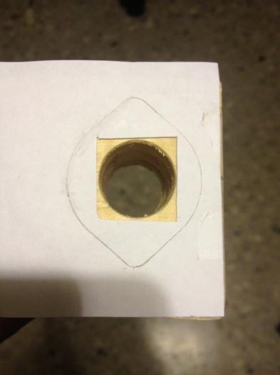 Made hole in wooden block