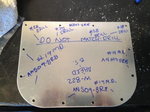 Labeled access plate holes
