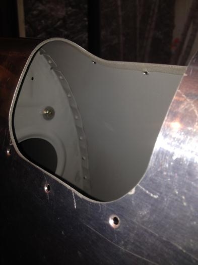 Deburred and dimpled screw holes in LE skin and installed strip of adhesive-backed foam