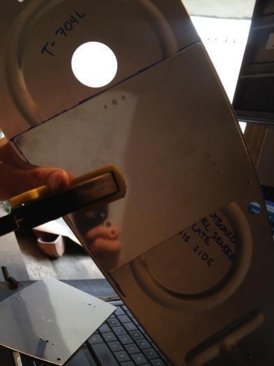 Making measurements for Fuel Sender Plate-Rib installation