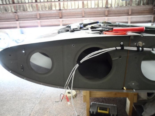 Began securing wingtip cables