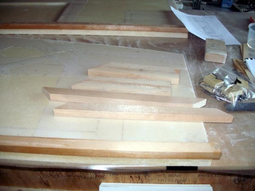 Spruce pieces for spar box area