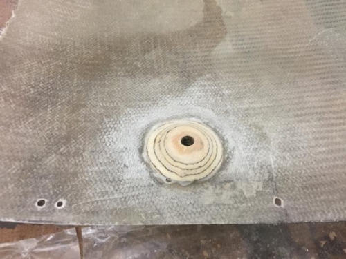 A sanded disk ready for some glass