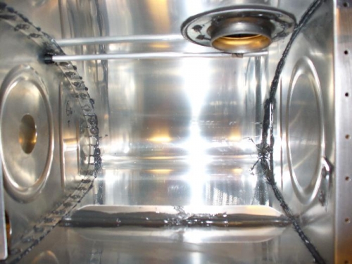 Example of a bay sealed, vent line and fuel cap flange seen