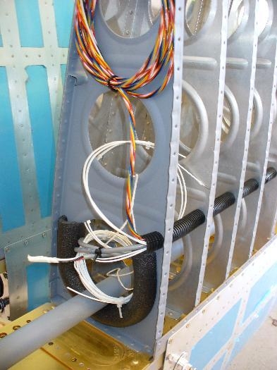 All wiring bundled for fuselage connection
