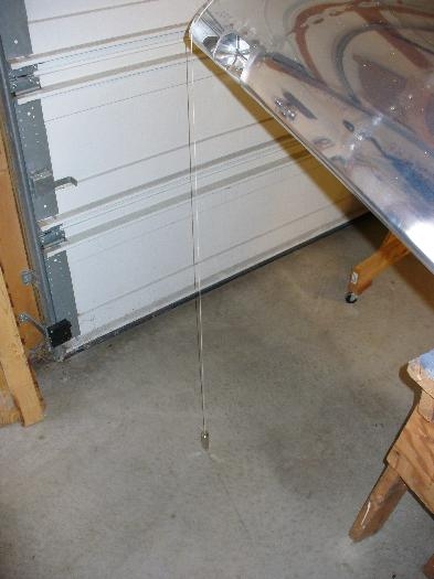 One of 4 plumb lines for wing sweep