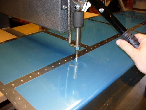 Dimpling the skins for the flush head AN426-3 rivets