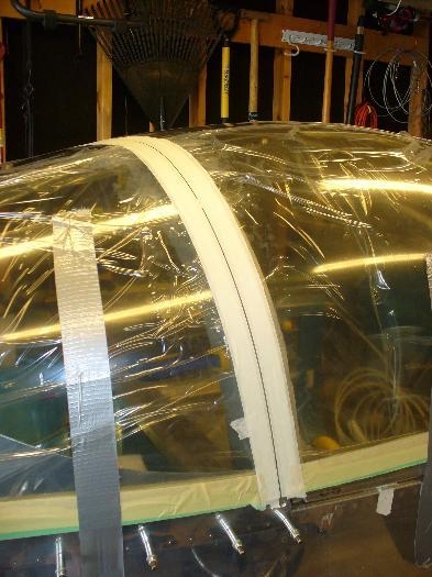 Tape places before cutting.