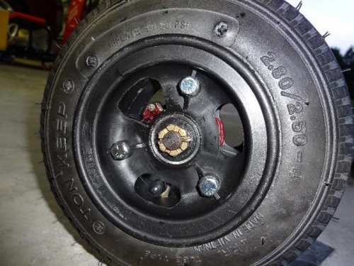 Installed wheel and filled with grease