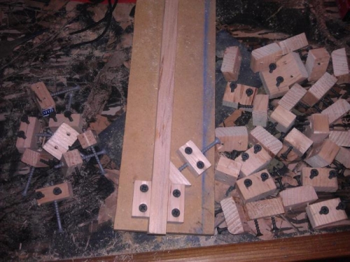 blocks made out of 2x4 scraps and left over screws