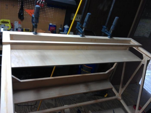 Lower plywood shelf