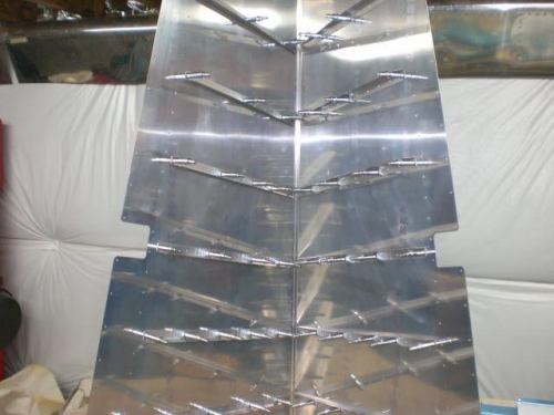 Cleco Stiffners to rudder skin