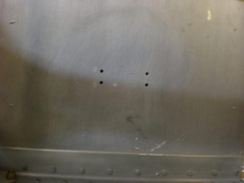Holes drilled for pump/filter brackets