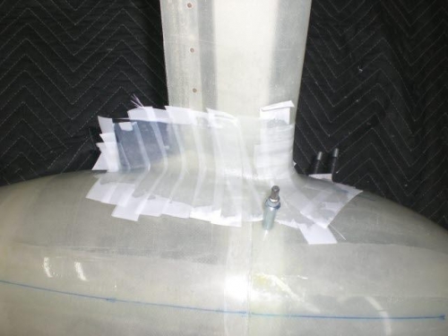 Laid fglass on lower gear fairings