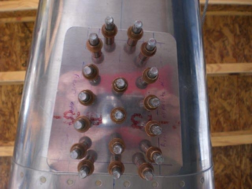 Fuse drilled with doubler template