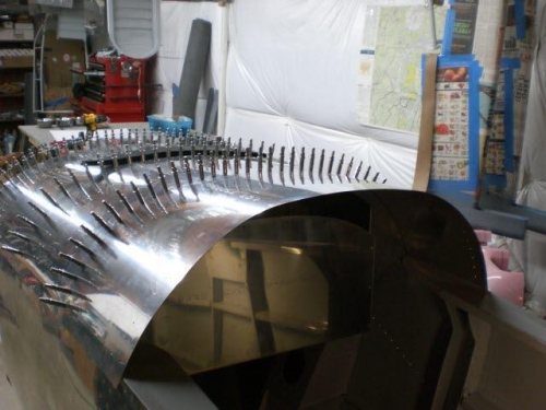 Instrument panel drilled and clecoed