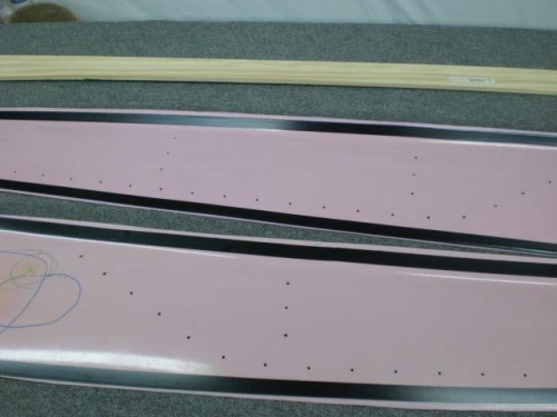 Electrical tape marks cut lines