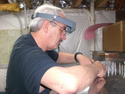 Setting up the hinge...can never get enough magnification at my age!