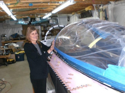 Kathy helped remove the clamps