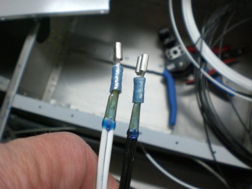 Both wires done with fast-ons