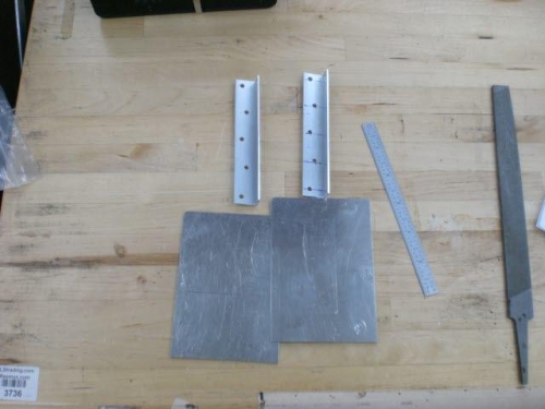 Pieces cut to size and drilled