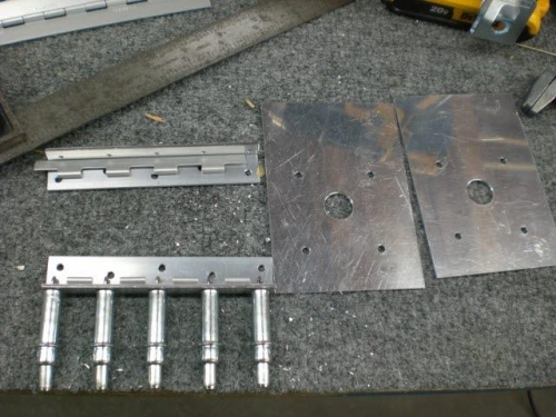 Attach hinges to angle