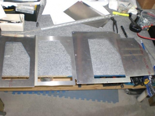 L-R: Door stop, spacer, cover, door