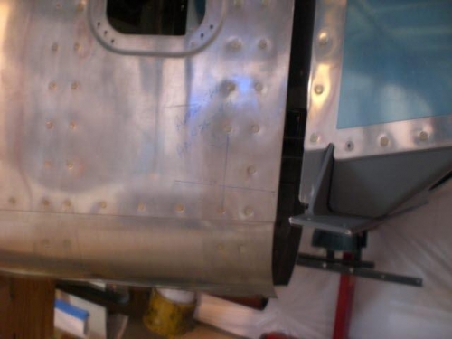 Rudder stop location marked