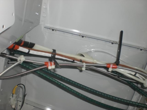 Cables tied off