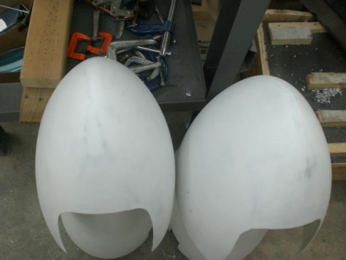 FWD parts of wheel fairings sanded