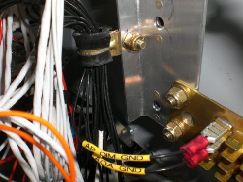 Adel clamp to hold ground wires