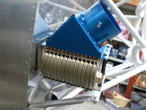 Side view of oil cooler mount