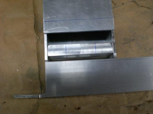 Hole location marked for angle