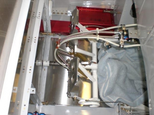 Rudder pedal cables attached to firewall