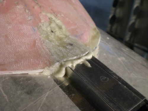 Fiberglass laid and curing