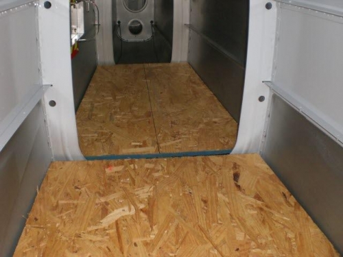 Wood floor for working in back
