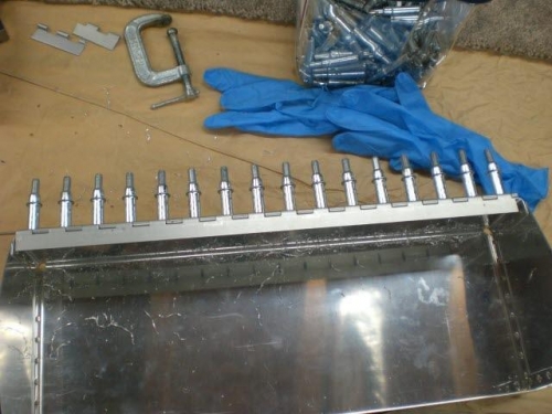 Box part of hinge drilled & clecoed